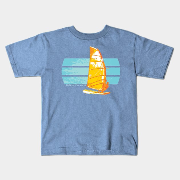 Riding the Wind Kids T-Shirt by jmgnole